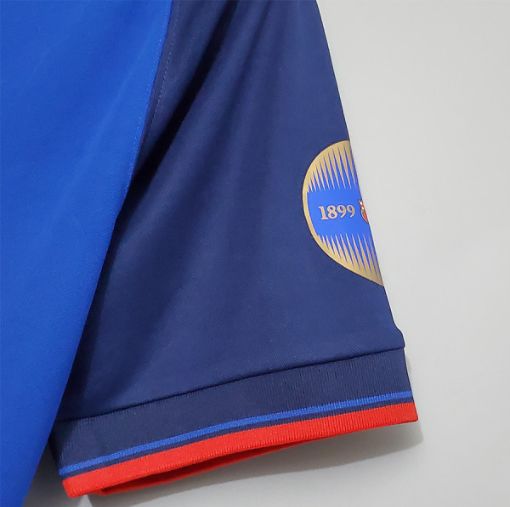1999 FC Barcelona Home 100th Anniversary Retro Soccer Jersey  side angle sleeves1999 Barcelona Jersey - Barcelona Jersey 1999 | MuchoGoal Kits